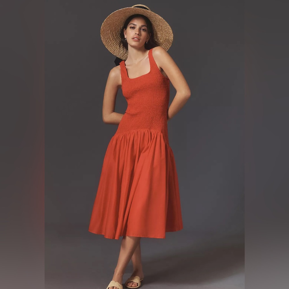 Drop Waist Anthropologie Smocked Dress